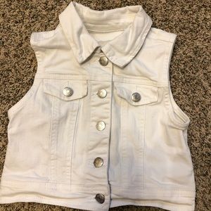 Girl White Denim Vest